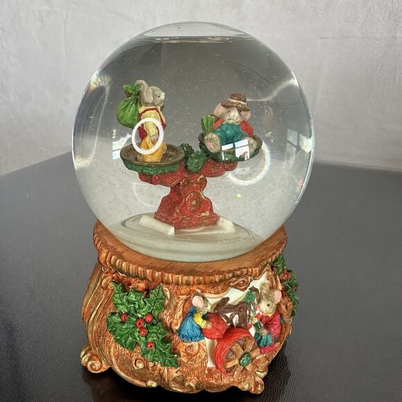 Vintage Stern's Musical Christmas Snow Globe "Joy To The World" Working SeeSaw - Picture 2 of 8